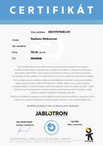 Certifikat JABLOTRON
